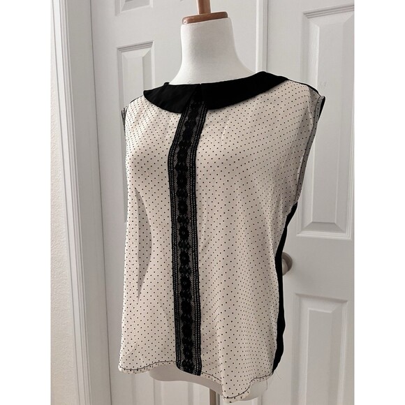 Vintage - Retro Style - Sheer - Polka Dot - 60s Style - Lace - Blouse / Top - M - Picture 4 of 14